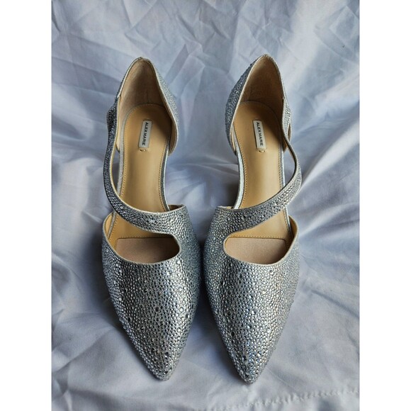 Alex Marie Brixley Rhinestone Asymmetrical Strap Dress Pumps, Size 9 Silver NWOT - Picture 2 of 7